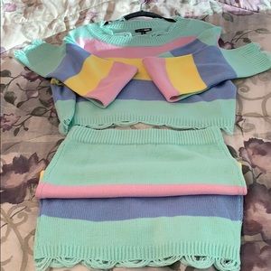 2 piece matching skirt set